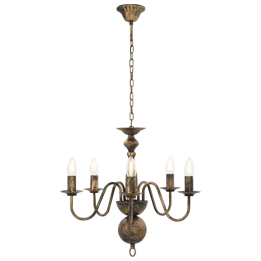 Chandelier Antique 5 x E14 Bulbs Black