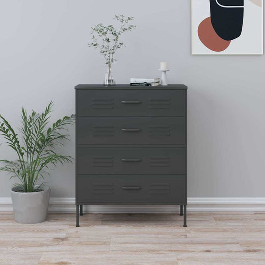 Chest of Drawers 80x35x101,5 cm Steel Anthracite