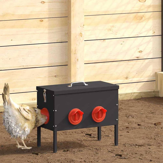 Chicken Feeder 42 x 20.5 x 33 cm 15 kg Black