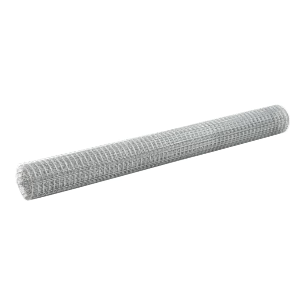 vidaXL Chicken Wire Fence Galvanised Steel Silver, a roll of wire mesh fencing