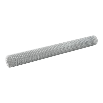 vidaXL Chicken Wire Fence Galvanised Steel Silver, a roll of wire mesh fencing