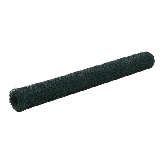 Chicken Wire Fence Steel with PVC Coating 25x1,2 m Green 1.2 m