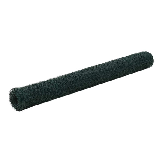 Chicken Wire Fence Steel with PVC Coating 25x1,2 m Green 1.2 m