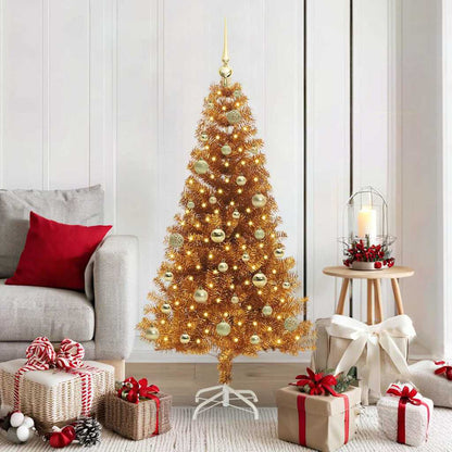 Christmas Tree PET 150 cm Gold with 150 LEDs&gold balls