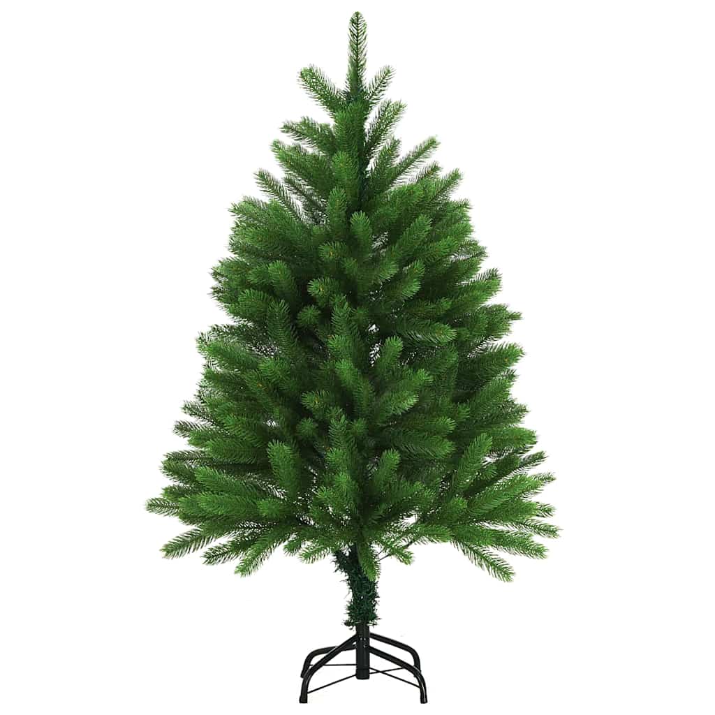 The green Christmas tree with stand, undecorated