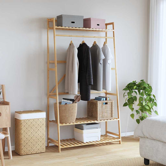 vidaXL Clothes Rack with Shelves 110x40x180 cm Bamboo 1