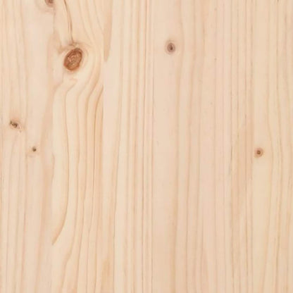 Close up of the solid wood pine grain and knots on the headboard
