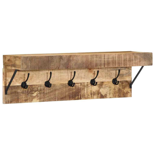 vidaXL Coat Rack Wall-mounted Brown 73 x 19 x 23 cm Solid Mango wood 1