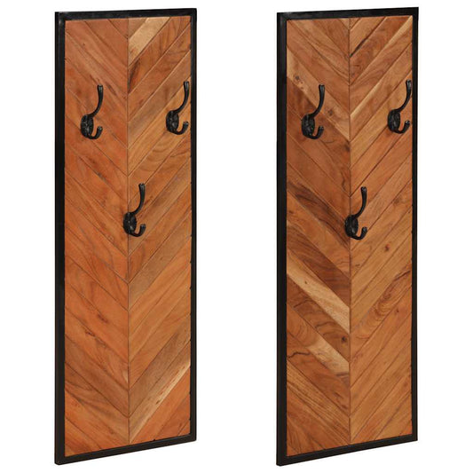 vidaXL Coat Racks 2 pcs 35x1x90 cm Solid Wood Acacia 1