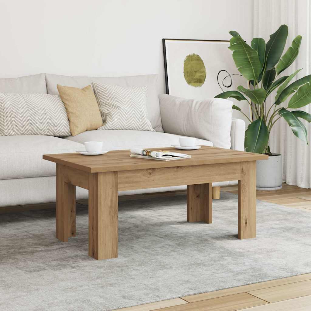 Coffee Table 100x60x42 cm Engineered Wood Height 42 cm Width 100 cm Artisan oak