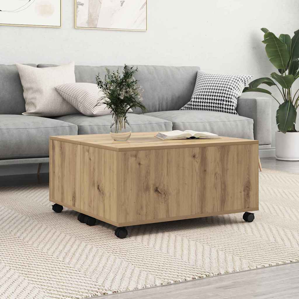 Coffee Table 75x75x38 cm Engineered Wood Artisan oak