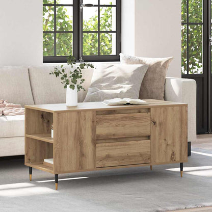 vidaXL Coffee Table Artisan Oak Engineered Wood in a living room setting with a sofa