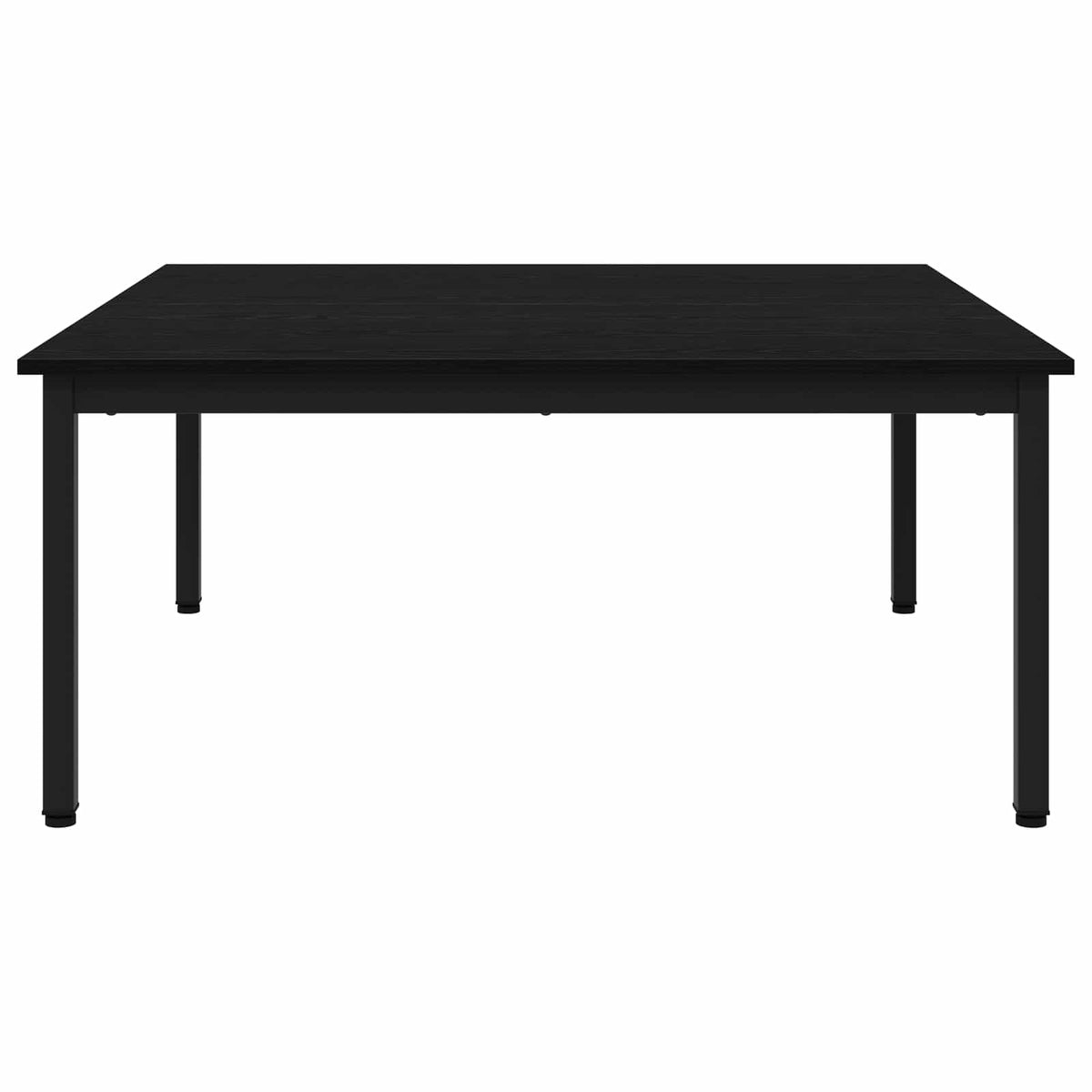 the coffee table viewed from a low angle against a plain white background