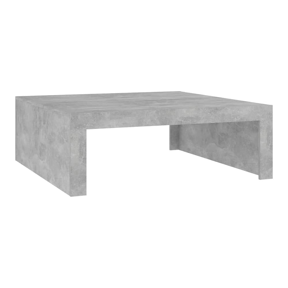 The concrete grey coffee table shown from the side