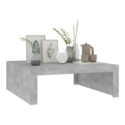 The coffee table with decorative items on top