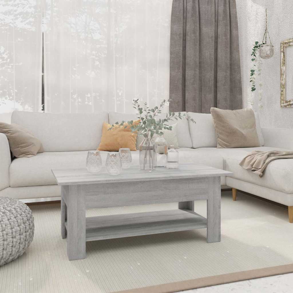 Coffee Table Engineered Wood Depth 55 cm Grey sonoma