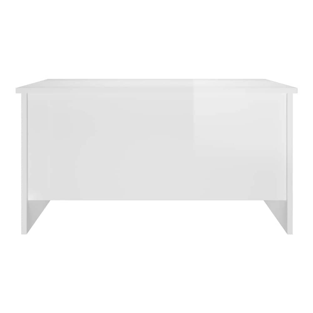 Rear view of the high gloss white coffee table