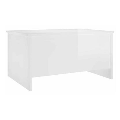 The white coffee table from the side, with the top closed