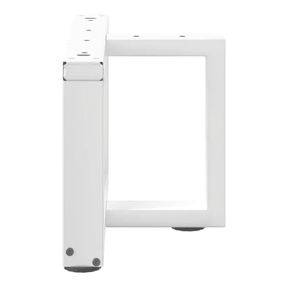 The table legs viewed from the side to highlight the rectangular frame structure