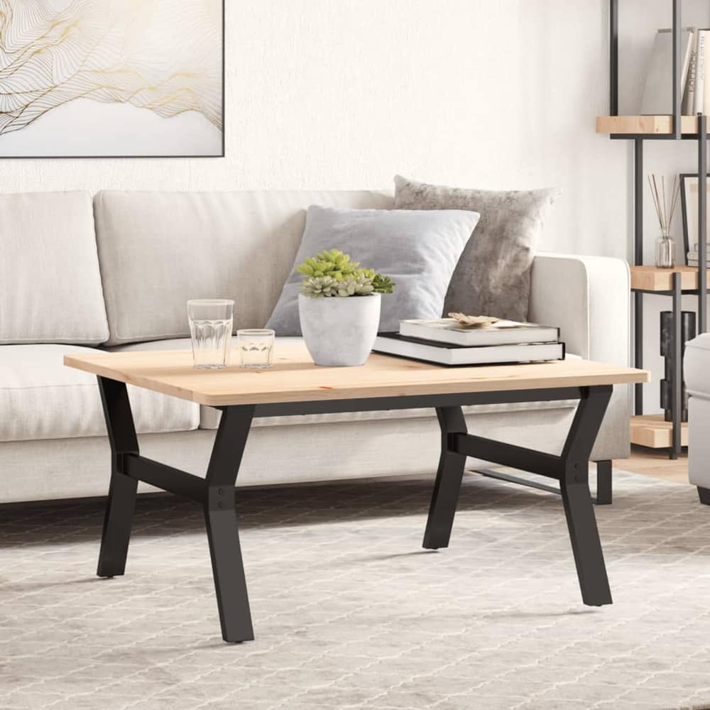 vidaXL Coffee Table Legs Y-Frame Steel, a set of four black metal legs with a Y-shaped design