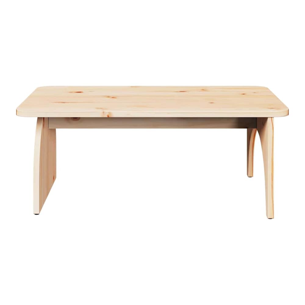 The plain pine wood coffee table shown from the front