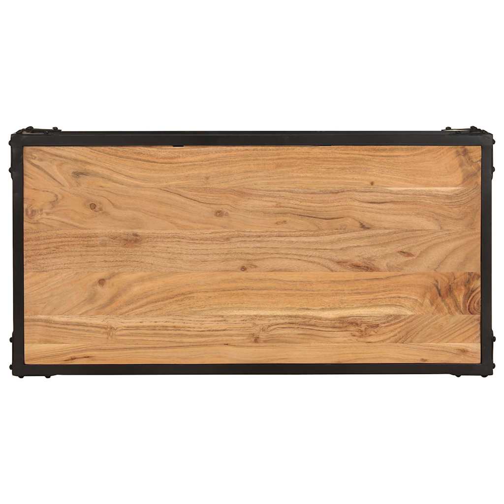 the top surface of the coffee table showing wood grain