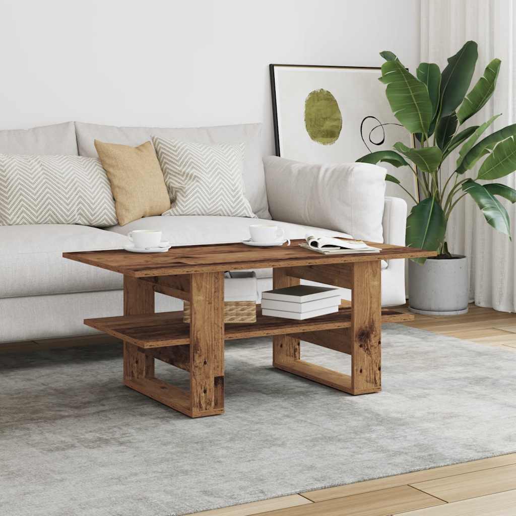 the coffee table placed in a bright living room in front of a light grey sofa