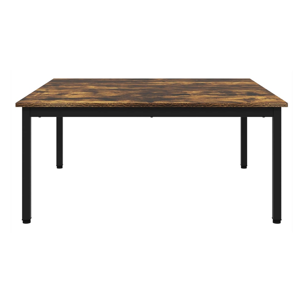 The square coffee table from a straight front angle showing the smoke oak effect top