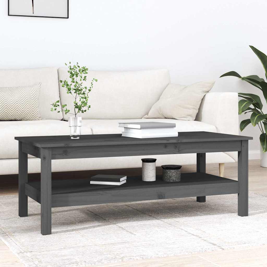 Coffee Table Solid Wood Pine Grey 110 cm 50 cm