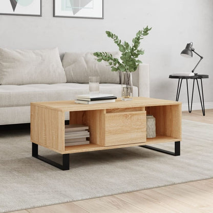 vidaXL Coffee Table Sonoma Oak Engineered Wood in a living room setting