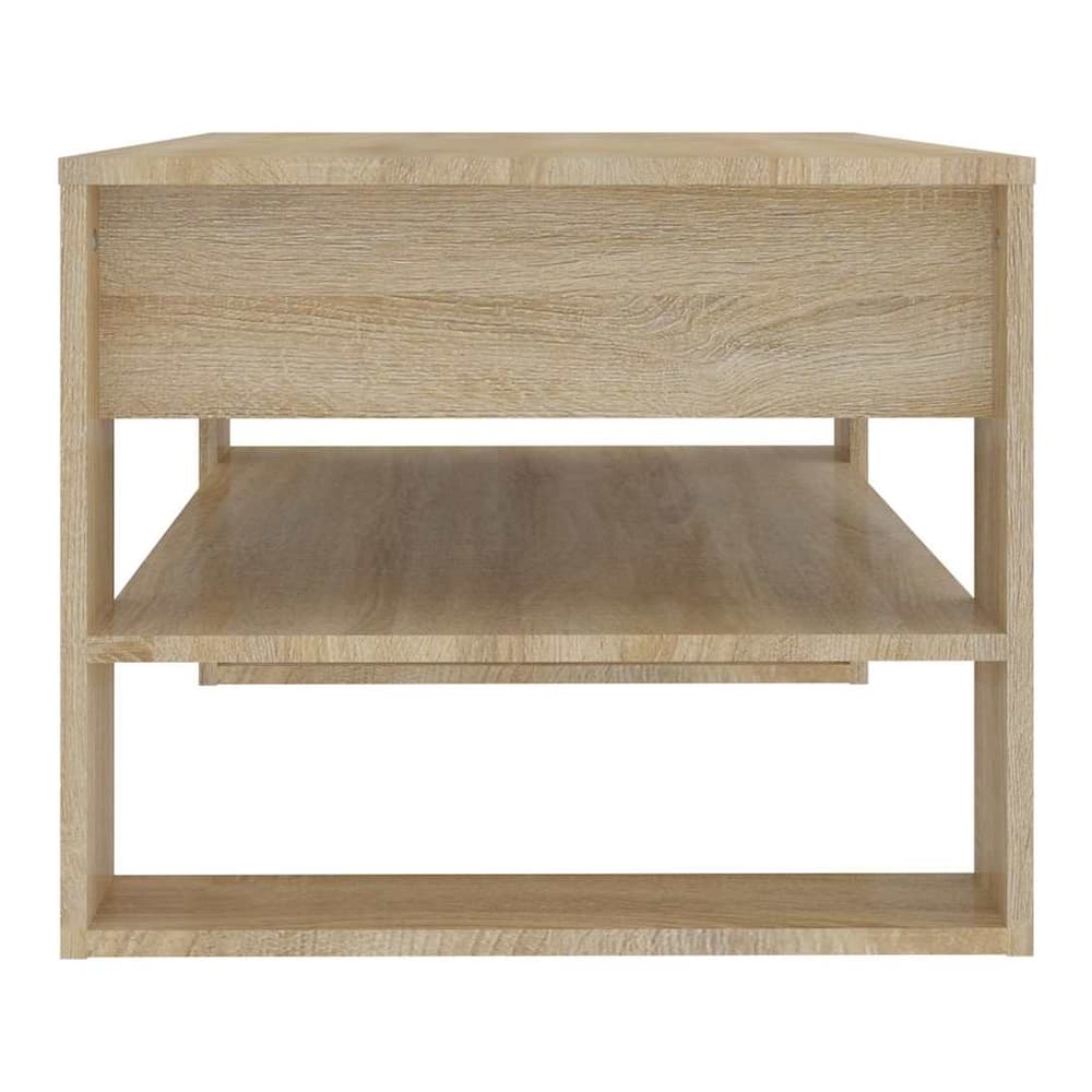 Close up of the open shelf and lift-up top mechanism of the coffee table