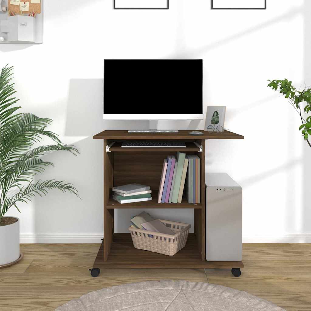 Computer Desk 80x50x75 cm Engineered Wood Brown oak