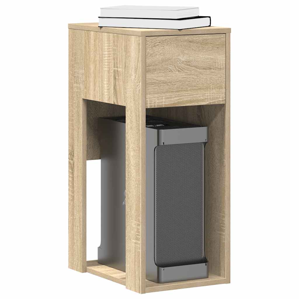 Computer Tower Stand with Drawer 30x44x74 cm Sonoma oak