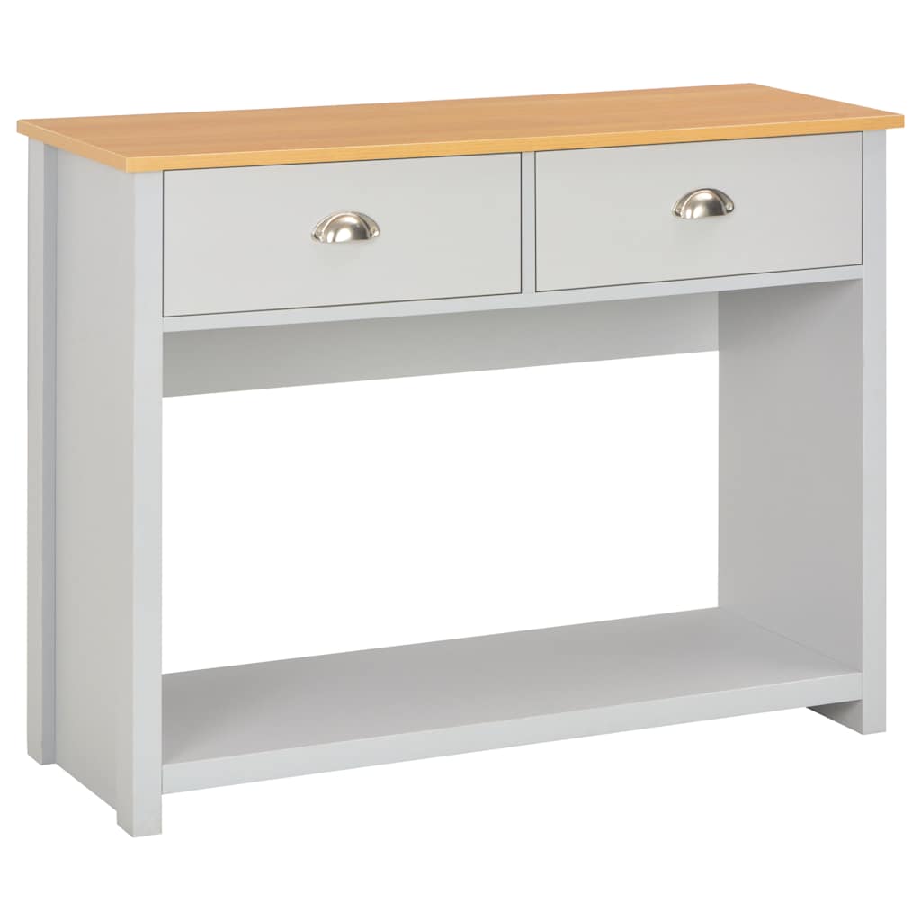 Console Table Grey with two drawers and a lower shelf