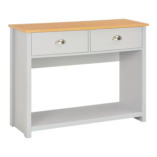 Console Table Grey with two drawers and a lower shelf