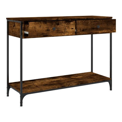 This console table has two drawers, one of which is open