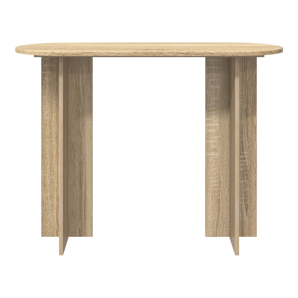 Console table with sonoma oak finish and straight legs
