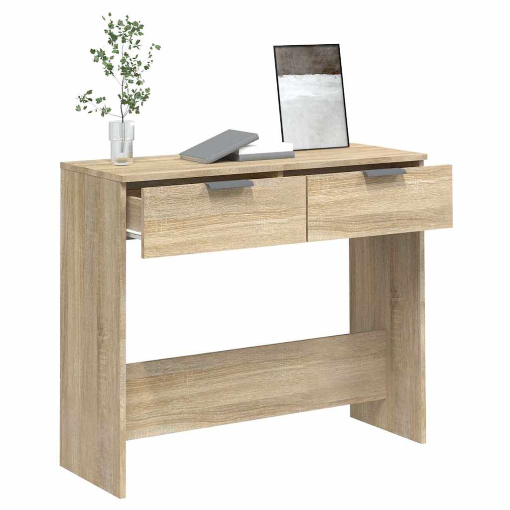 The end table with one drawer slightly open showing the internal storage space
