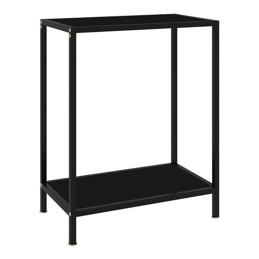 Console Table Tempered Glass with feet Black 60 x 35 x 75 cm
