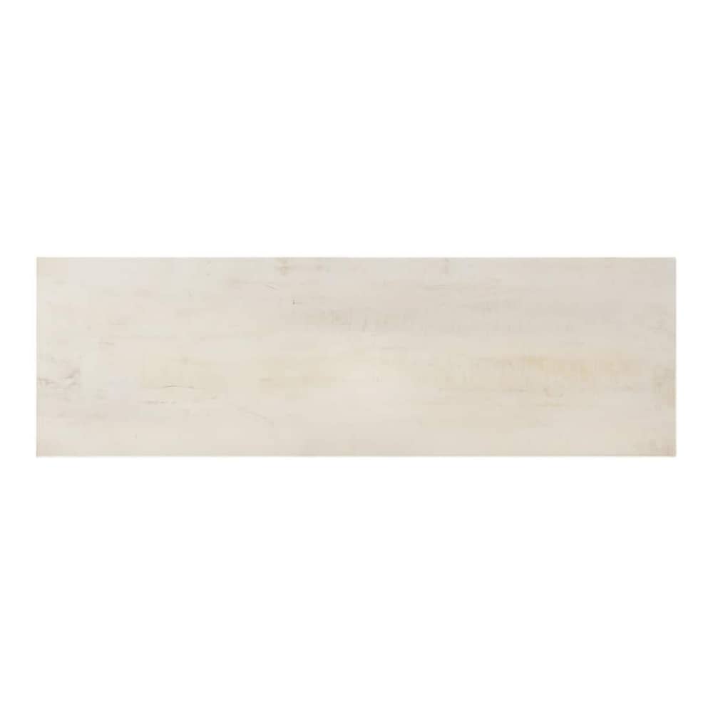 The white painted top of the console table shows a distressed wood grain texture