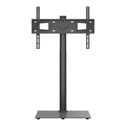 Freestanding TV stand with a central pole and mounting arms for a television