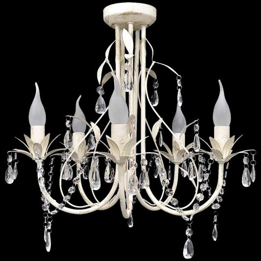 vidaXL Crystal Pendant Ceiling Lamp Chandelier Elegant 5 Bulb Sockets 1