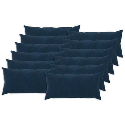 vidaXL Cushion Cover 12 pcs HEERLEN Blue 40 x 80 cm Microfiber Fleece 1