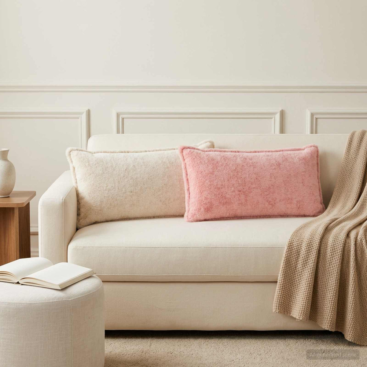 Cushion Cover HOUTEN Faux Rabbit Fur