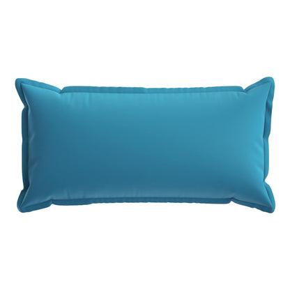 A single light blue rectangular cushion cover on a white background