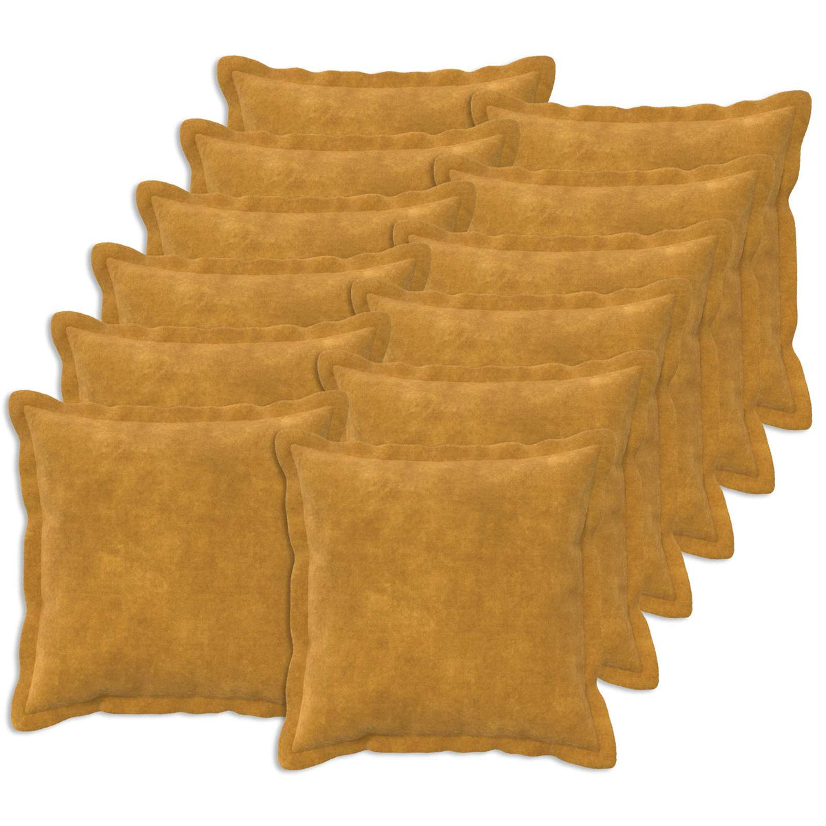 Cushion Cover 12 pcs HOUTEN Yellow Microfiber Fleece
