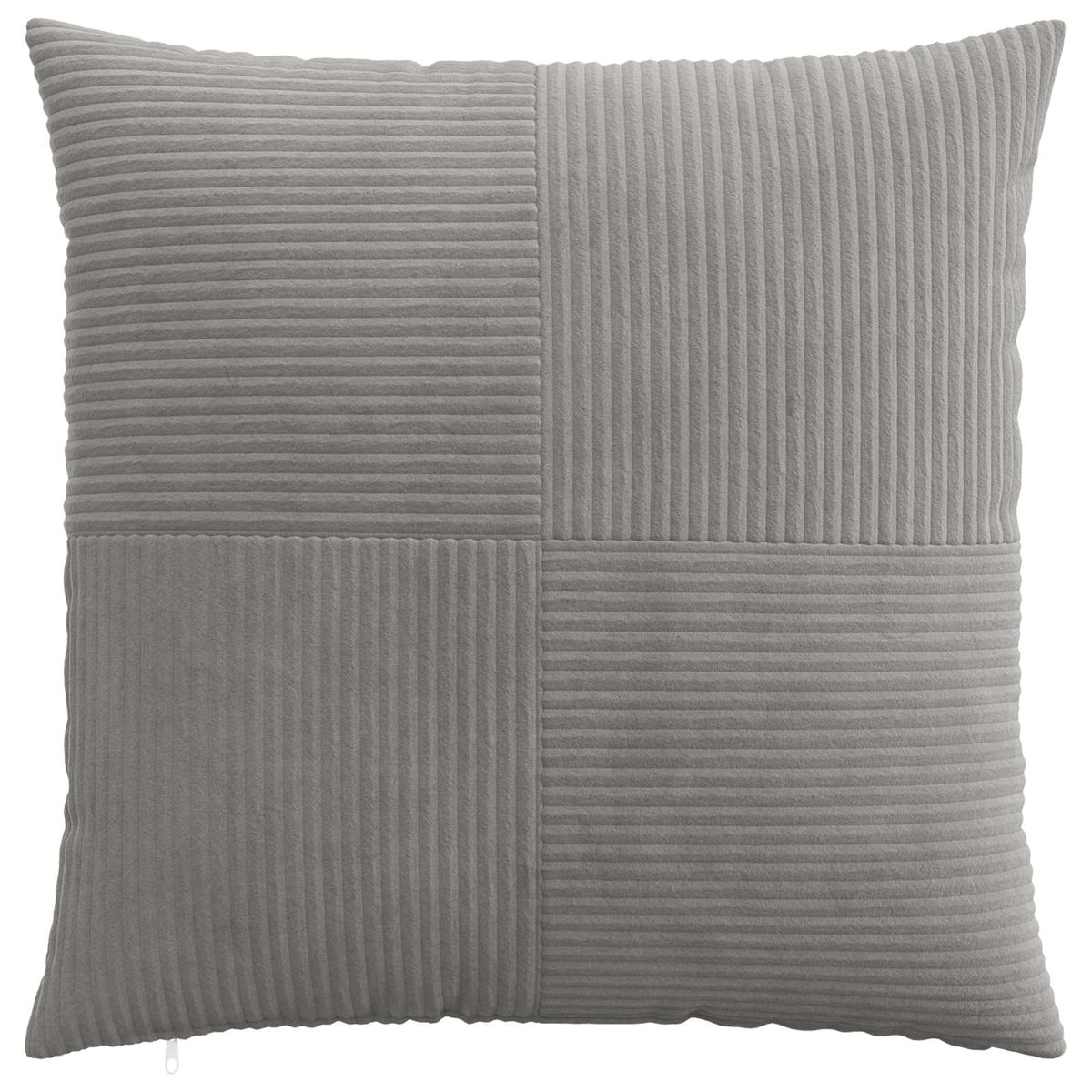 the pillowcase shown flat with a square pattern of alternating corduroy stripes
