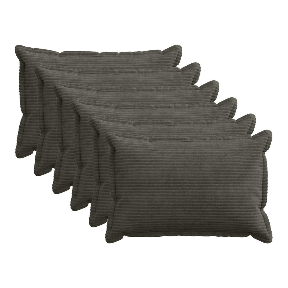 vidaXL Cushion Cover 6 pcs HOUTEN Anthracite Corduroy pillowcases laid out in a row