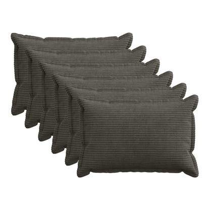 vidaXL Cushion Cover 6 pcs HOUTEN Anthracite Corduroy pillowcases laid out in a row