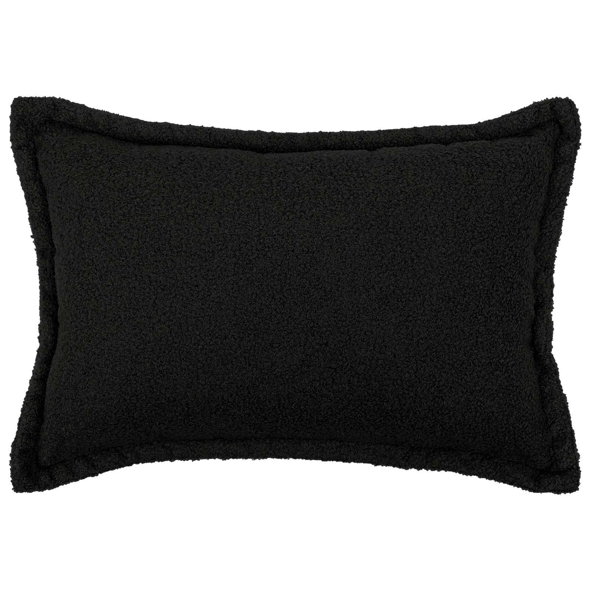 Black bouclé pillowcase, front view of one pillowcase